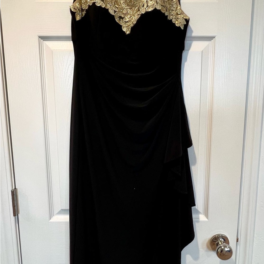 Elegant Black and Gold Women's Dress